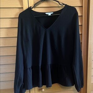 Nine West Black V-Neck Blouse